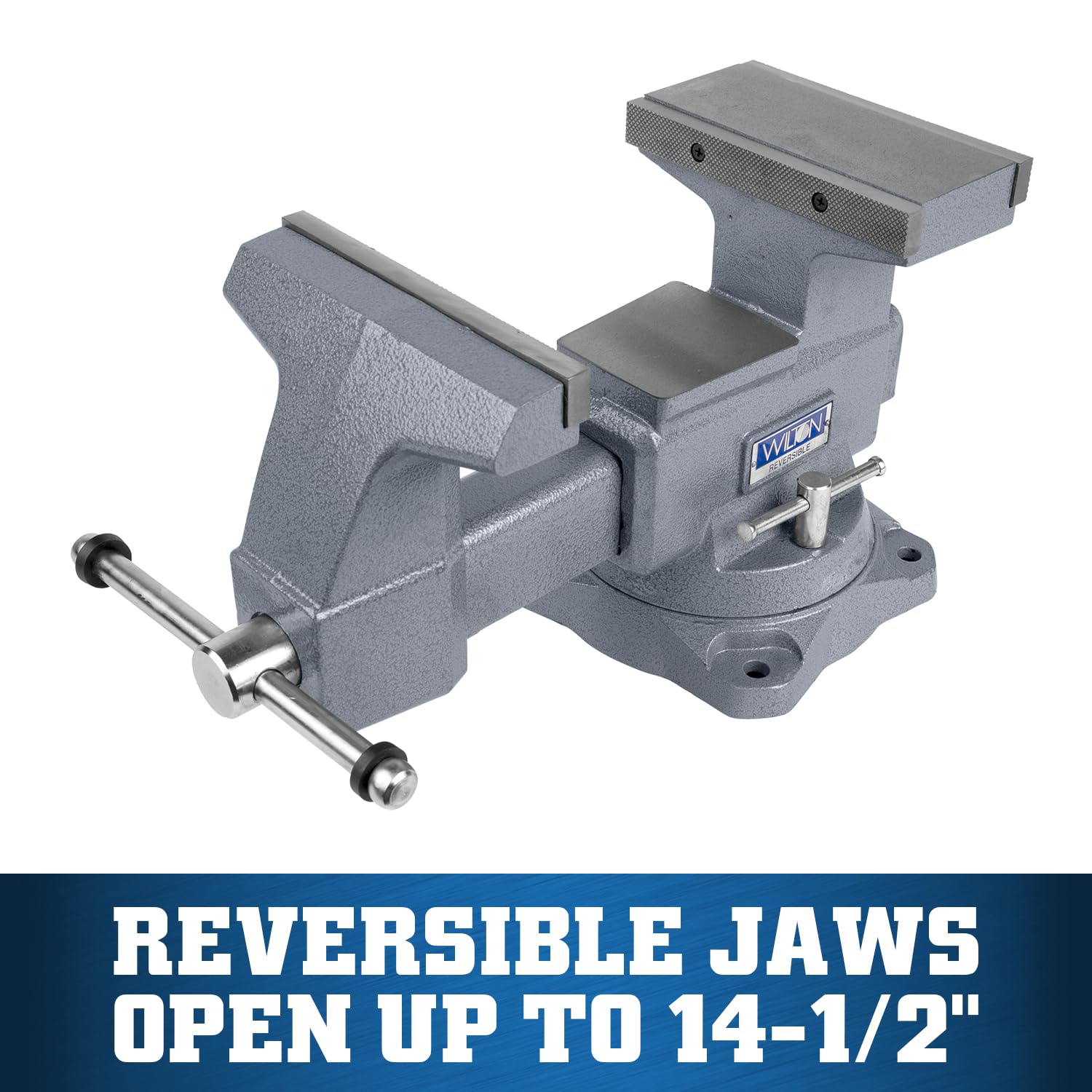 Reversible Wilton Bench Vise, 8" Jaw Width, 9-1/4" & 14-1/2" Jaw Opening, 4-3/4" Throat (Model 4800R)