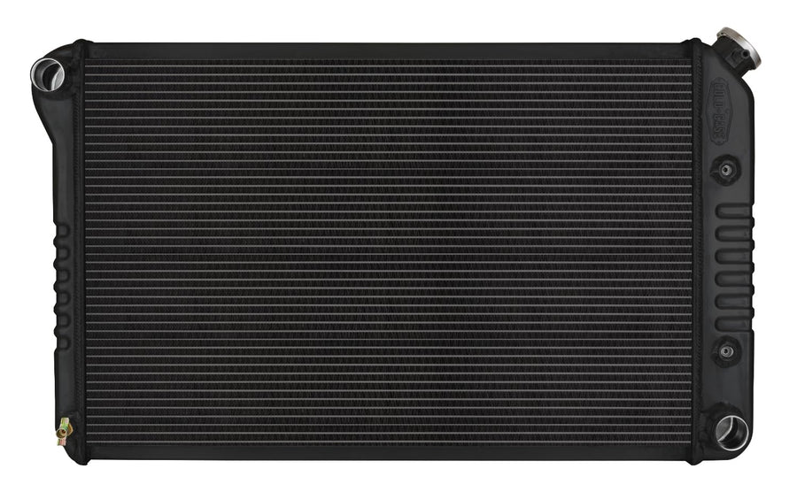 COLD - CASE Black Night Rider Series Cold Case Radiator, 31.5 in W x 18.5 in H x 3 in D, Driver Side Inlet, Passenger Side Outlet, Aluminum, Black Paint