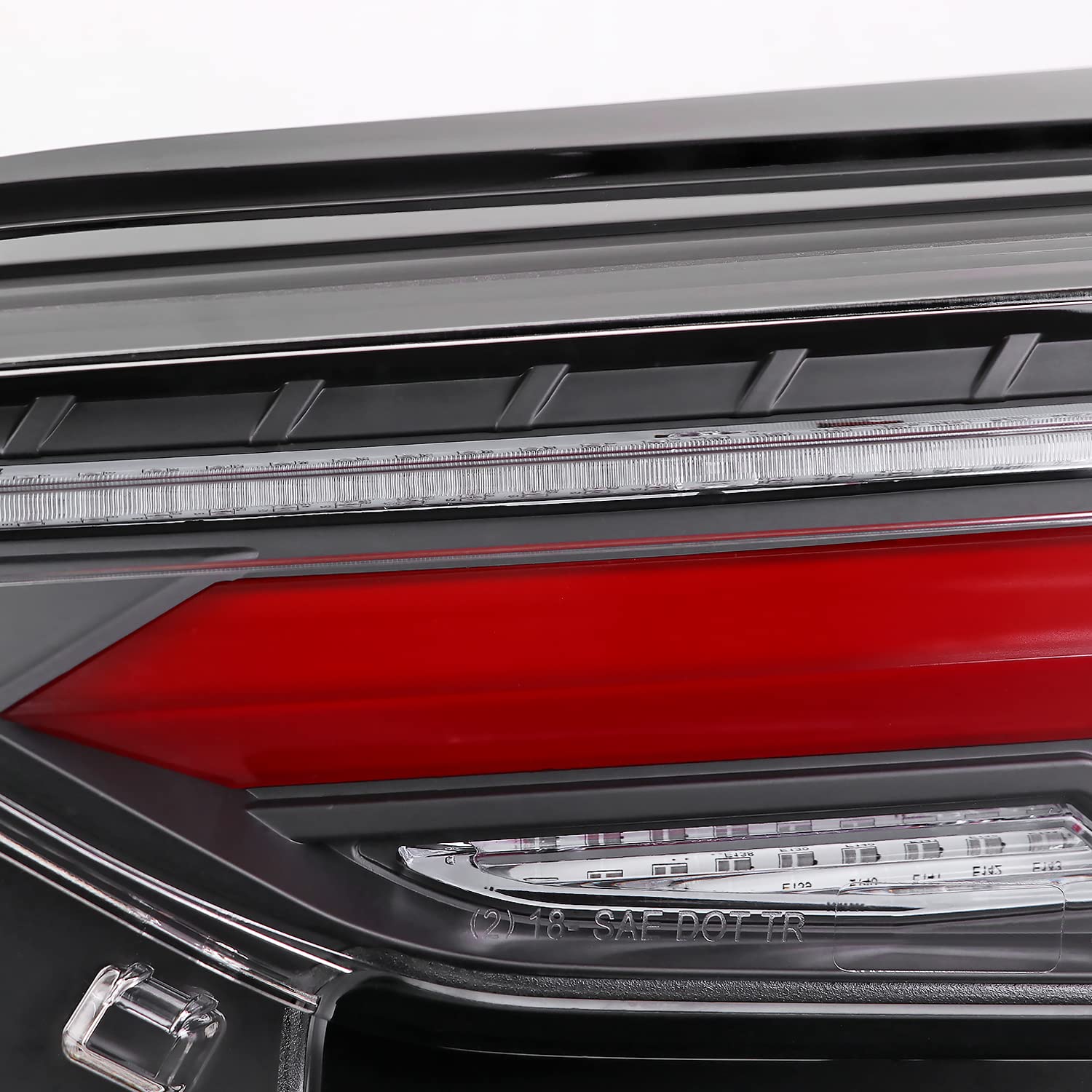 Black LED Sequential Tail Lights w/Red Bar SPEC-D TUNING Compatible with 2019-2023 Toyota RAV4, Left + Right Pair Assembly