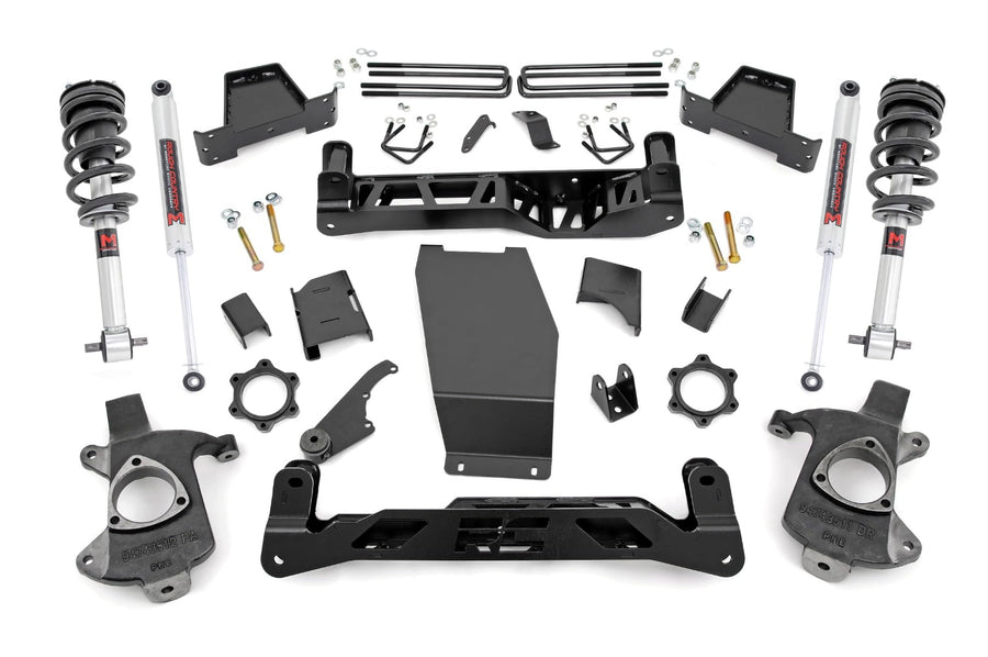 6" Rough Country Suspension Lift Kit with M1 Struts/M1 Shocks for Chevy Silverado & GMC Sierra 1500 (2014-2018 w/Stock Cast Alu or Stamped Steel Control Arms)