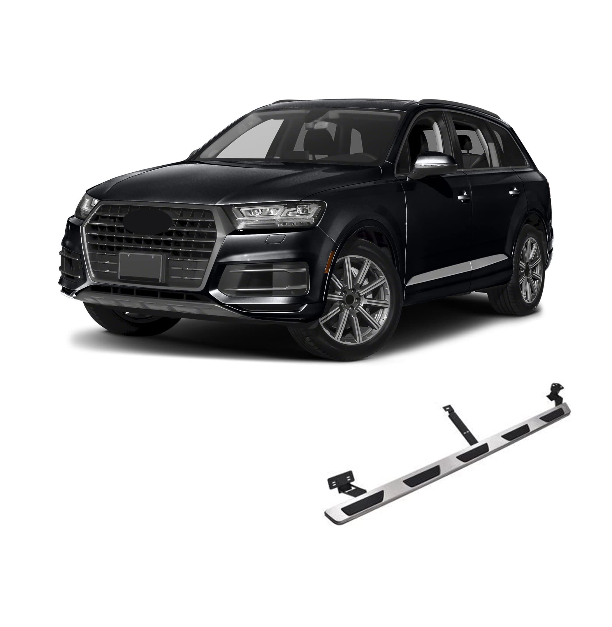 Aluminum Black Horse OEM Replica Running Boards Compatible with 2016-2019 Audi Q7