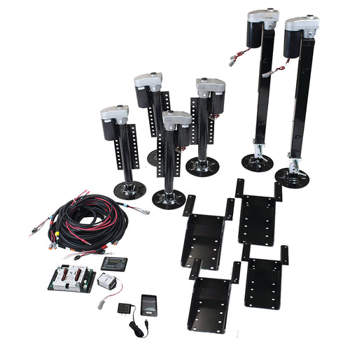 Lippert 5th Wheel Ground Control 3.0 6-Point Automatic RV Leveling System with 15,500-lb. Total Lift Capacity, Wireless Remote, Hall Effect Technology, Auto-Hitch Memory - 675817