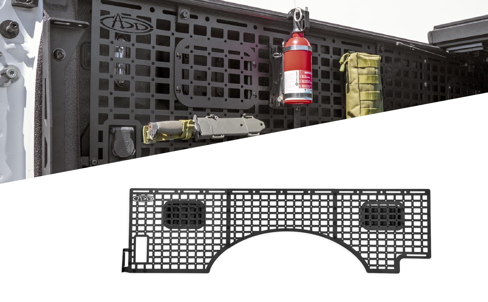 Bed Side Molle Panels Addictive Desert Designs for The 2023-2024 Ford F-250 & F-350 with 6.75' Bed | Keeps Main Cargo Area Clear for Larger Loads | Made in The USA (Driver Full Kit)