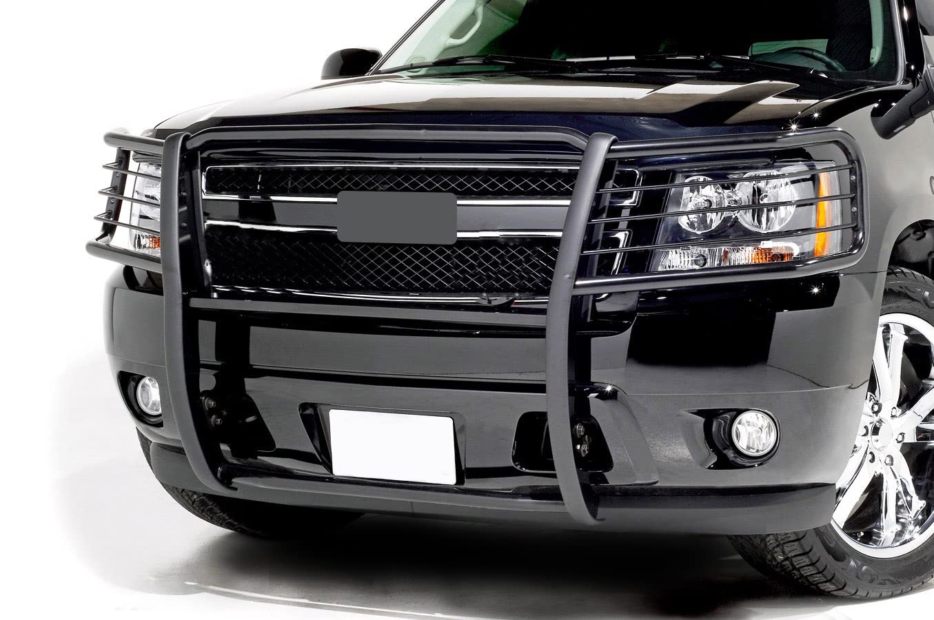 Grille Brush Black Horse Bumper Guard Modular Compatible with 2007-2013 Chevrolet Avalanche|2007-2014 Chevrolet Suburban 1500|2007-2014 Chevrolet Tahoe-17A037400MA