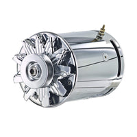 Chrome Powermaster 182091-2 Alternator (PowerGEN Custom Bracket 90A 12V with Lamp Term)