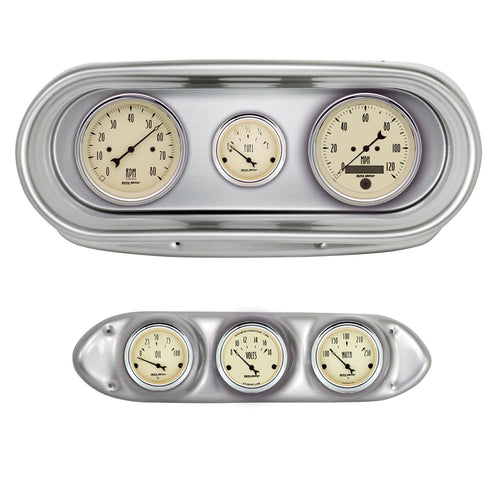 AutoMeter Dash Kit Direct Fit, Nova 62-65, Tach/Mph/Fuel/Oilp/Wtmp/Volt, Antique Beige (2127-02)