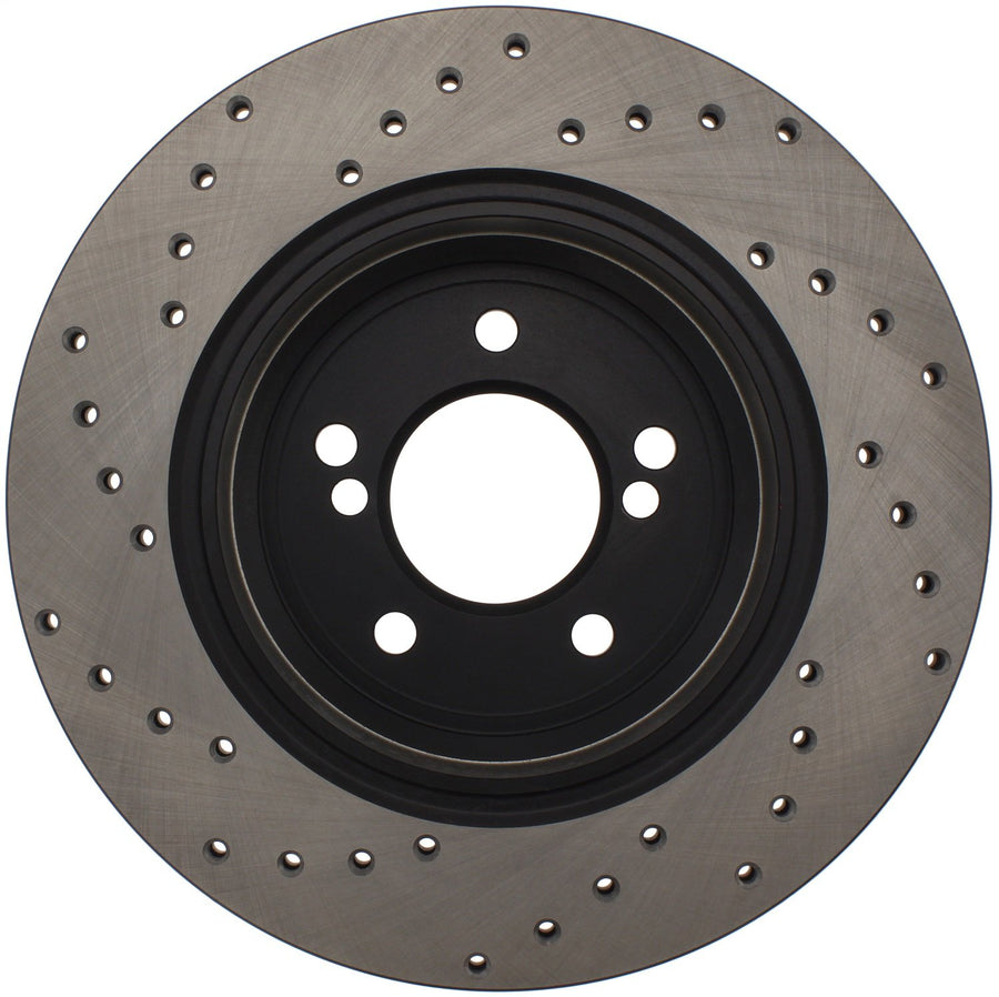 Sport StopTech 128.34054L Rear Left Cross Drilled Disc Brake Rotor - Fits Select BMW M3 and M5 Vehicles