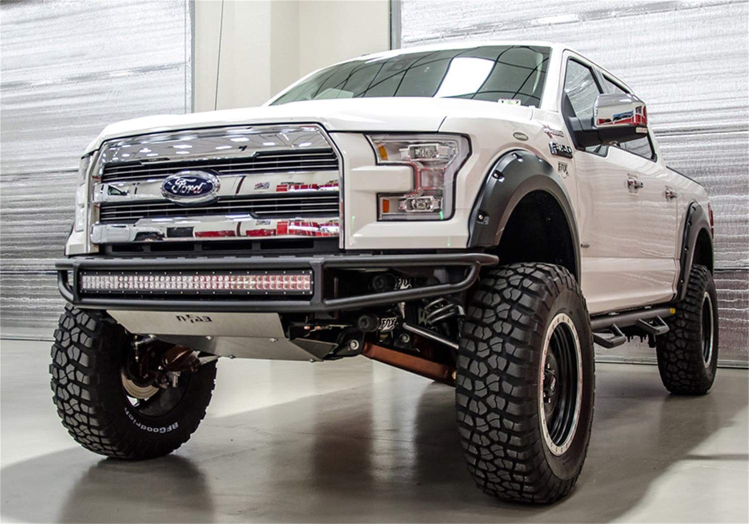 Textured Black N-Fab Bumper | 2 Piece w/ Skid Plate | F151MRDS-TX | Fits 2015-2017 Ford F-150