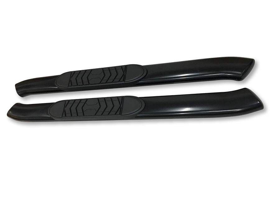 Ford F-150 TrailFX A7072B Truck Running Boards Fits Standard Cab 2015-2026 Oval 5 Inch Bent Side Bars with Step Pads, Black Powder Coated Steel, Welded End Caps, Rocker Panel Mount