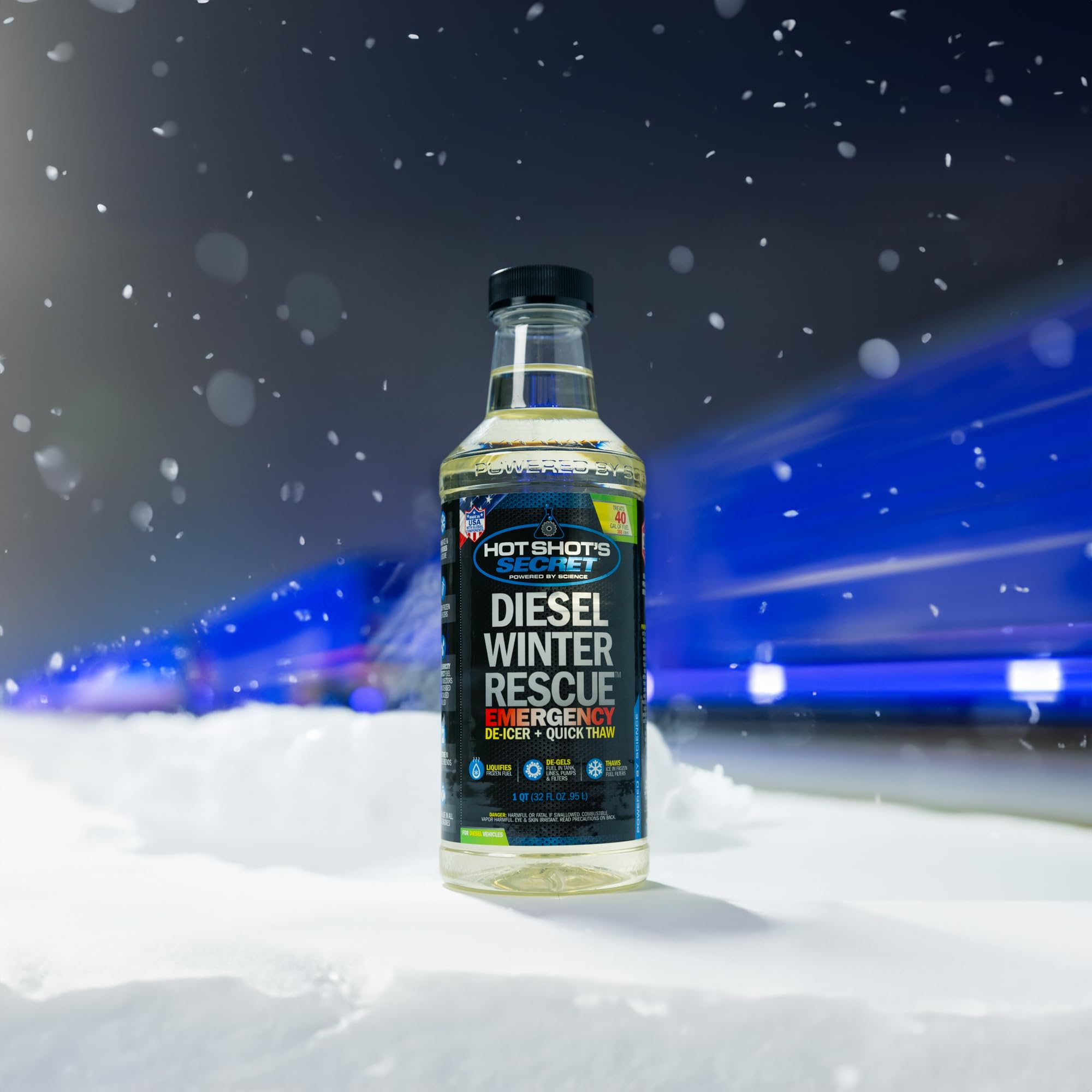 Diesel Winter Rescue Hot Shot's Secret Emergency De-icer & Quick Thaw 1 Quart Bottle, Diesel Anti-Gel Fuel Additive Disperses Moisture & De-ices Fuel in Filters, Lines, Pumps & Tank