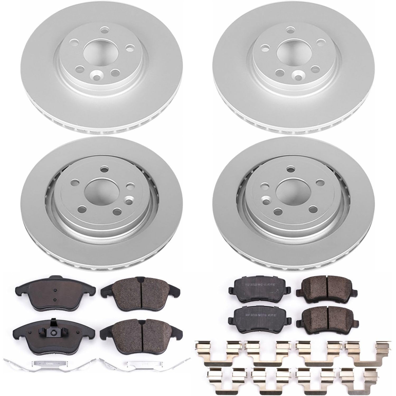 Z23 Evolution Power Stop CRK7638 Coated Brake Kit Front and Rear Geomet®