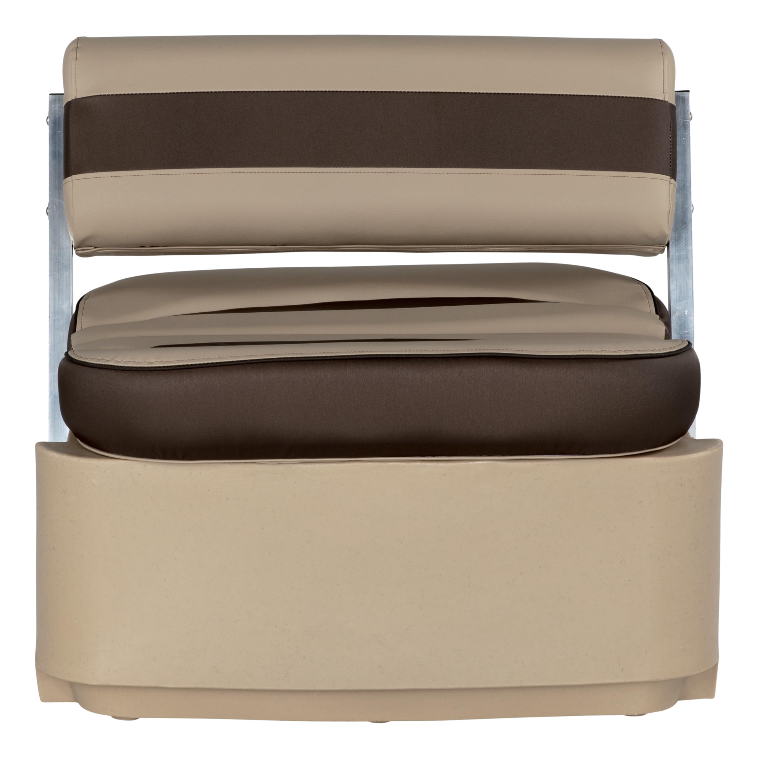 Flip Flop Rockport Series Pontoon Seat with Storage, Measures 34.5" L x 34.5" W x 31" H, Marine-Grade Vinyl, High-Density Foam, Easy Installation, Fits Most Pontoons, Sand – 20221094103