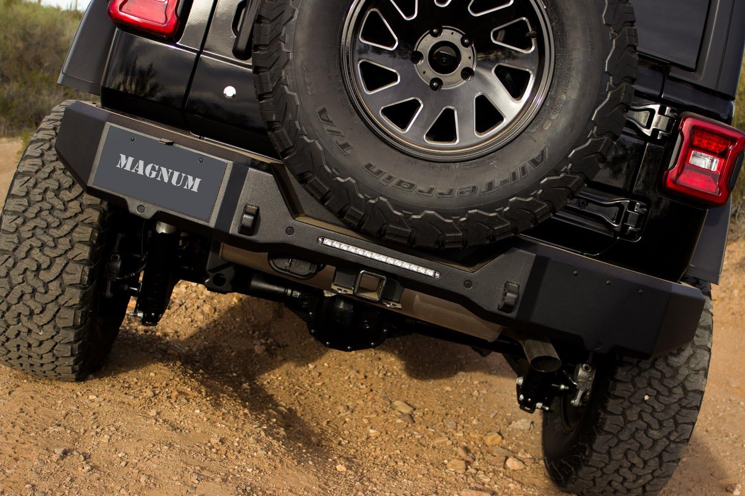 Rear Bumper Magnum RT Style Black Compatible with 2018-2025 Wrangler JL/JLU