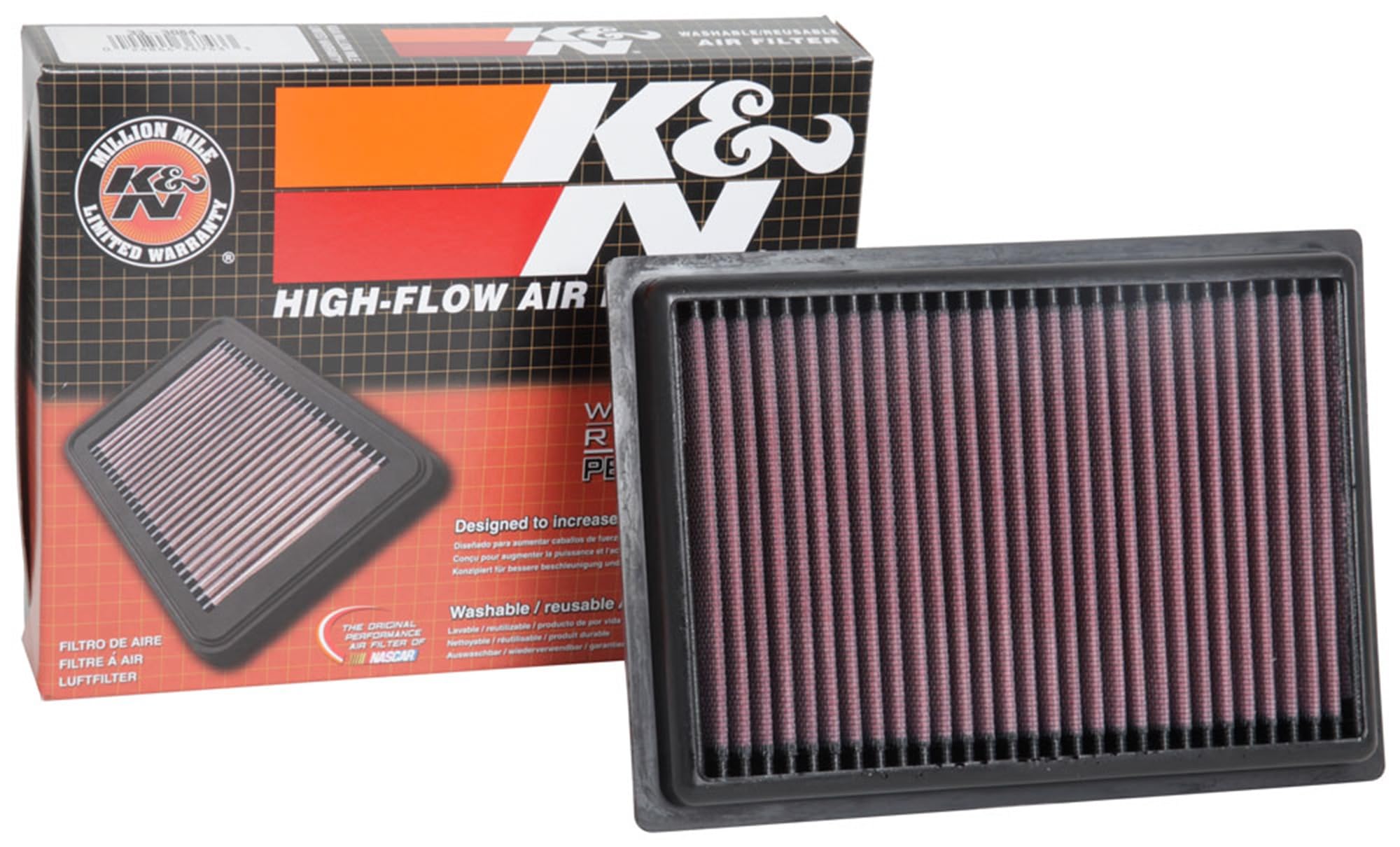 K&N Engine Air Filter: Replacement Car Air Filter, Reusable, Clean Every 75,000 Miles, Washable: Compatible 2014-2018 DAIHATSU/MARUTI SUZUKI/SUZUKI/MAZDA (Alto, Hustler, Spacia, Wagon R, Carol)33-3084