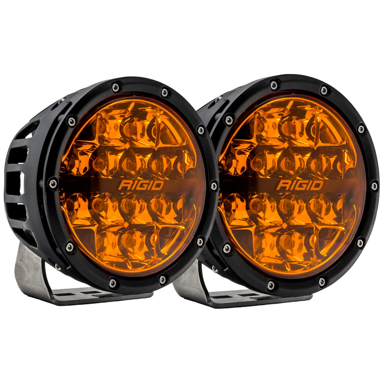 36210-360-Series RIGID Industries 6 Inch Spot Optic with Amber PRO Lens and Back Lighting | Pair