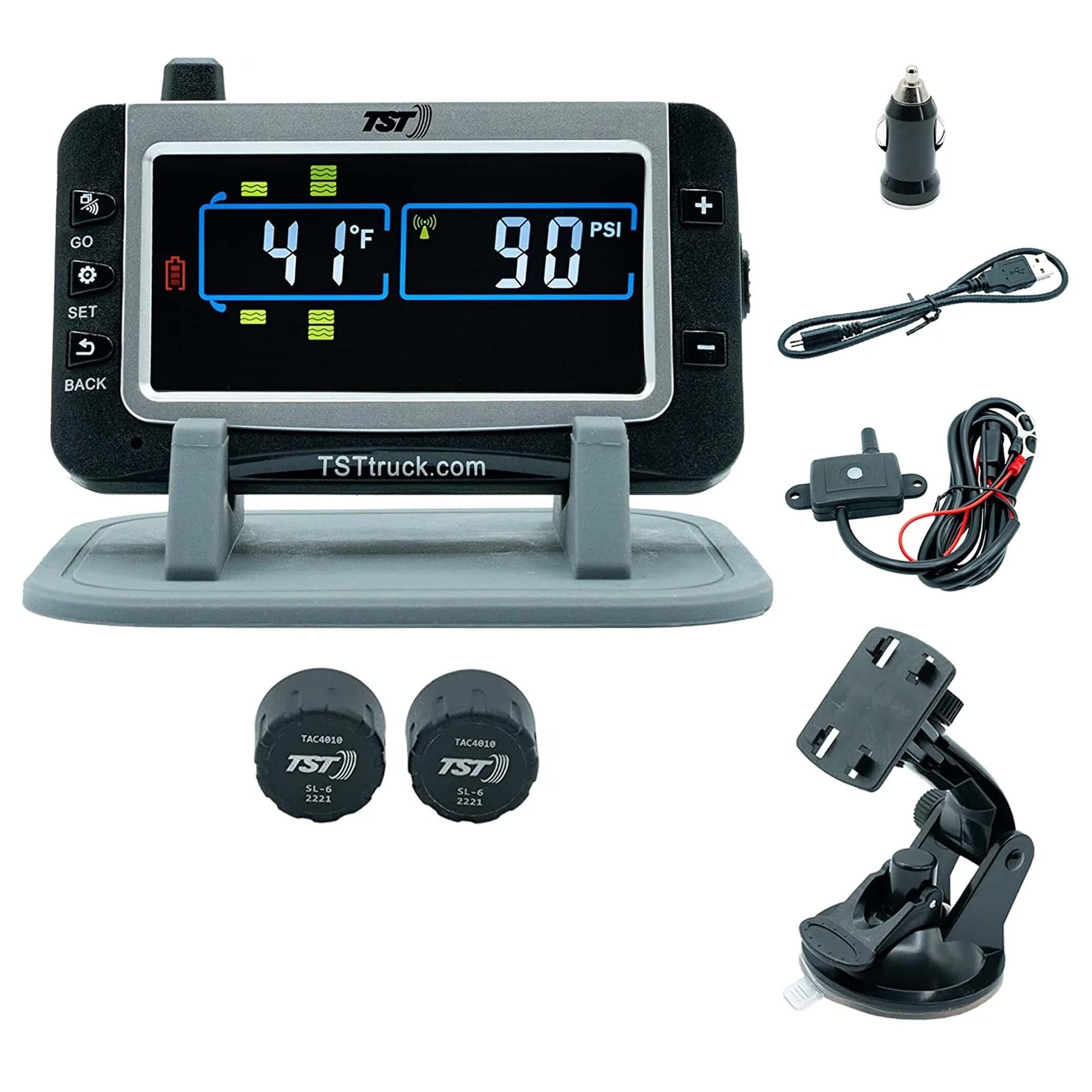 TST Tire Pressure Monitoring System 507 with 2 Cap Sensors and Color Display for Metal/Rubber Valve Stems by Truck System Technologies, TPMS for RVs, Campers and Trailers
