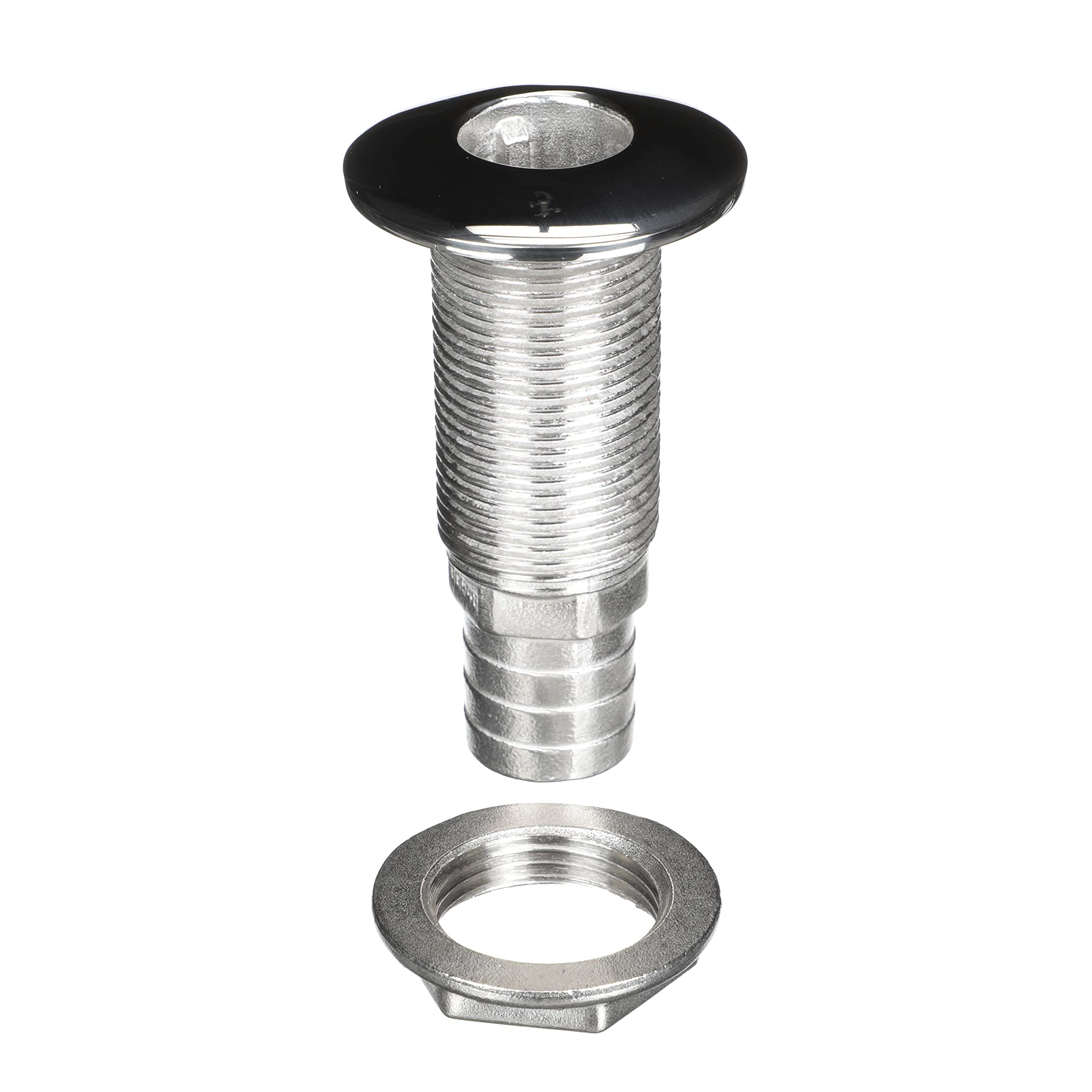 Stainless Steel Attwood 66548-3 Barbed Standard Length Straight Thru-Hull, 1-Inch