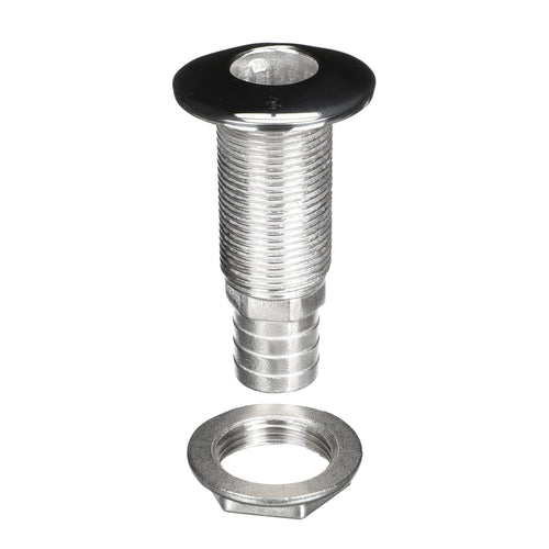 Stainless Steel Attwood 66548-3 Barbed Standard Length Straight Thru-Hull, 1-Inch