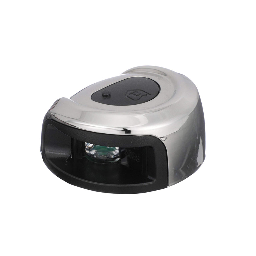 LightArmor Attwood NV2012SSG-7 2-Mile Navigation Deck Mount Sidelight, Green LED Lighting, Round Stainless Housing