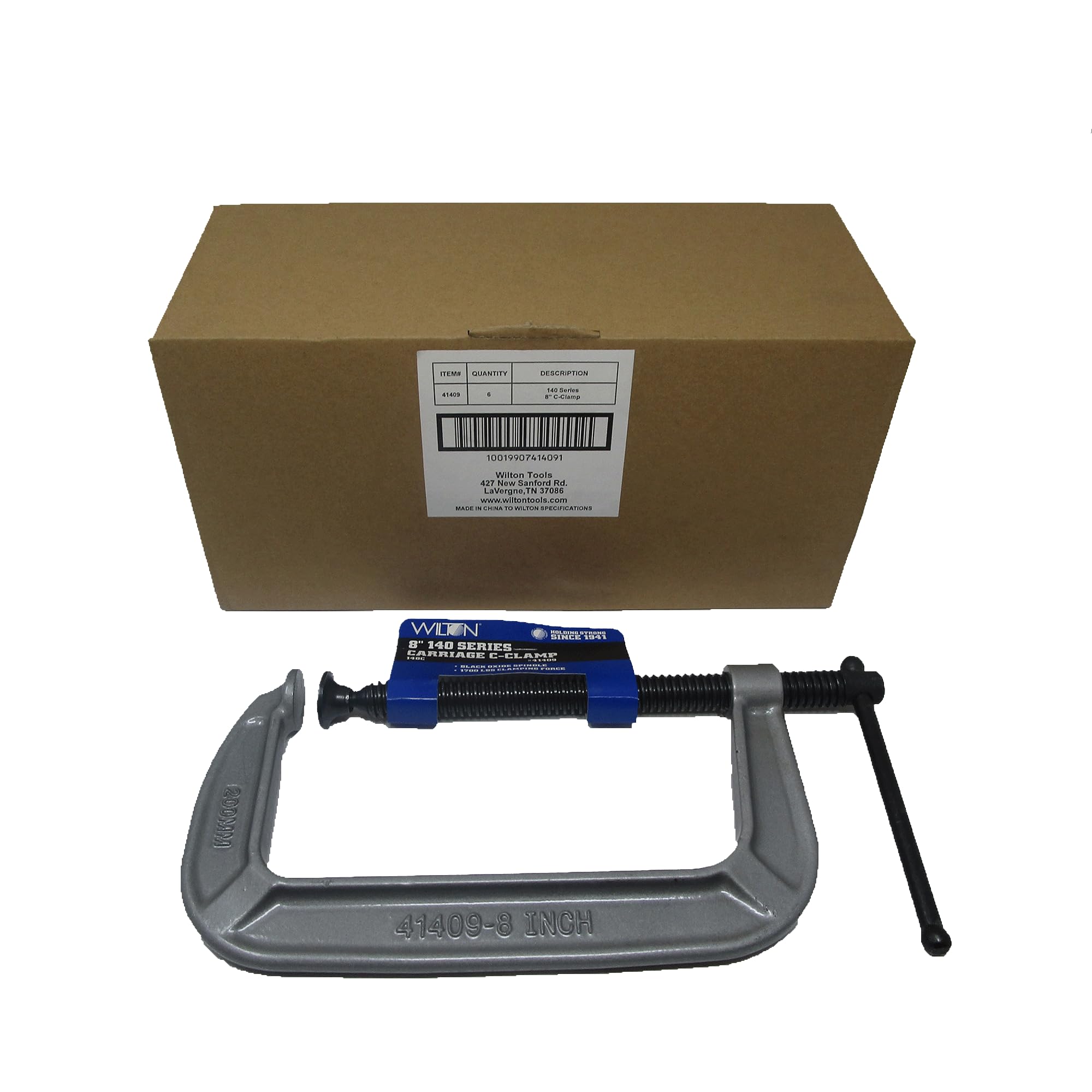 Wilton 8" Opening Capacity C-Clamp, 4" Throat, 1700 Lbs. Clamping Force (Model 148C)