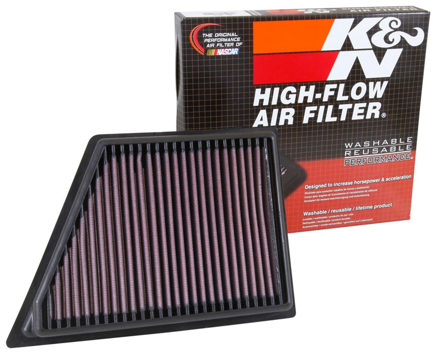 K&N Engine Air Filter: Washable, Increase Power & Acceleration, Premium, Replacement Car Air Filter: Compatible with 2016-2019 CADILLAC (CT6), 33-5054