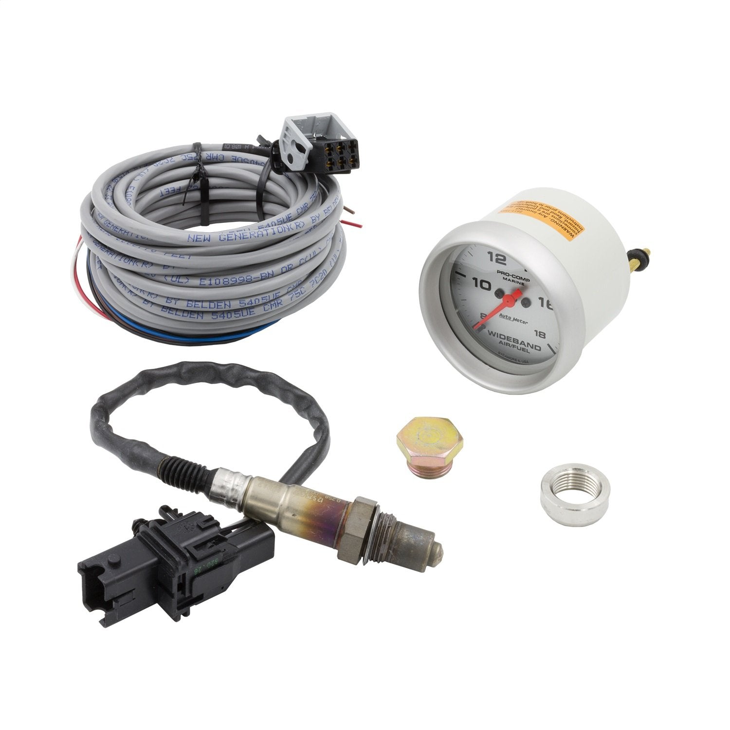 Auto Meter Gauge, 200870-33 Air/Fuel Ratio-Wideband, Analog, 2 5/8", 8:1-18:1, Stpr Mtr, Marine Silvr