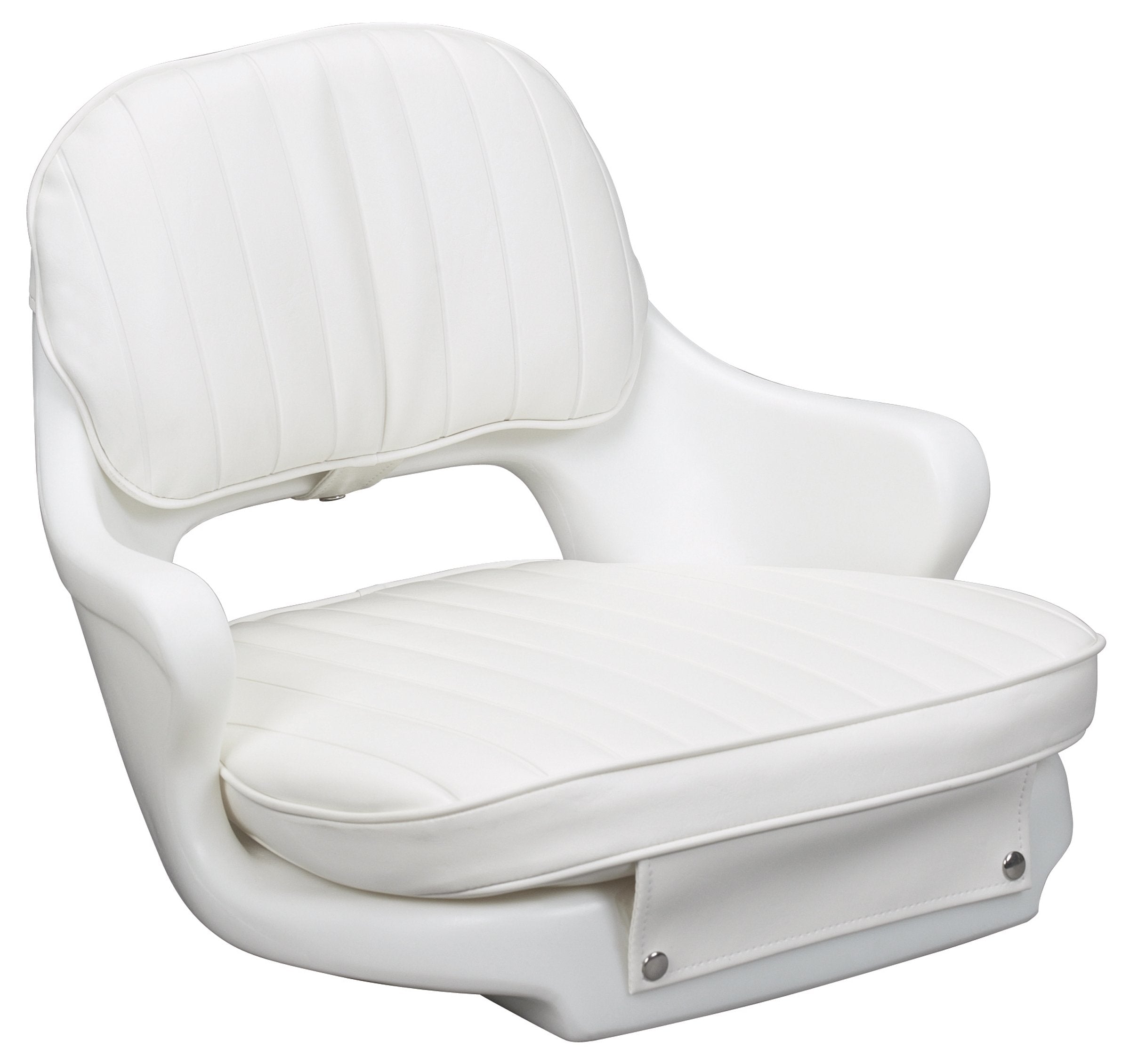 Moeller ST2000-HD Marine Moeller, Boat Helm Seat and Cushion, Includes Mounting Plate , White , 24.5" x 20" x 16"