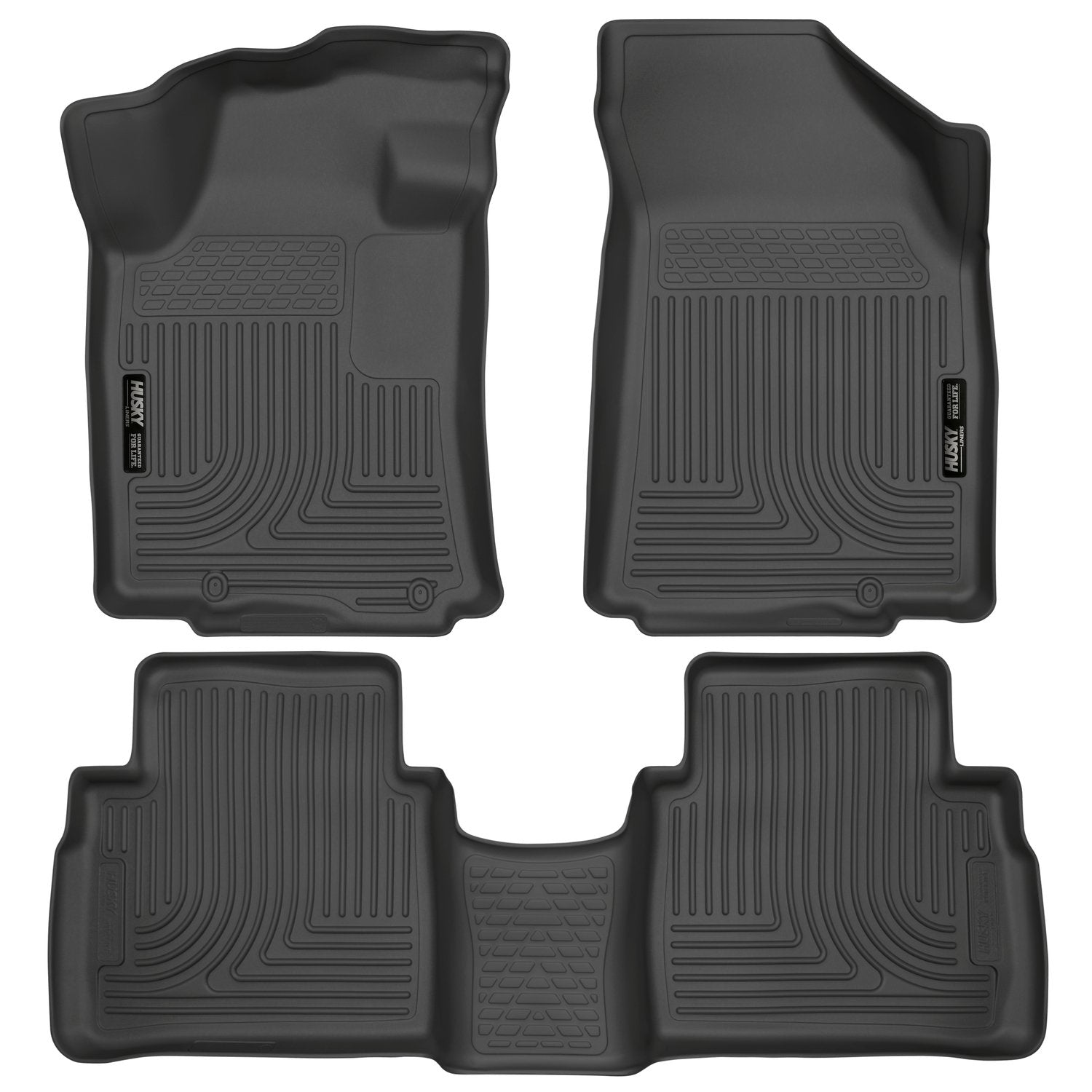Weatherbeater Husky Liners Floor Mats | Fits 2016-2021 Nissan Maxima | Front & 2nd Row, 3-pc Black - 99621