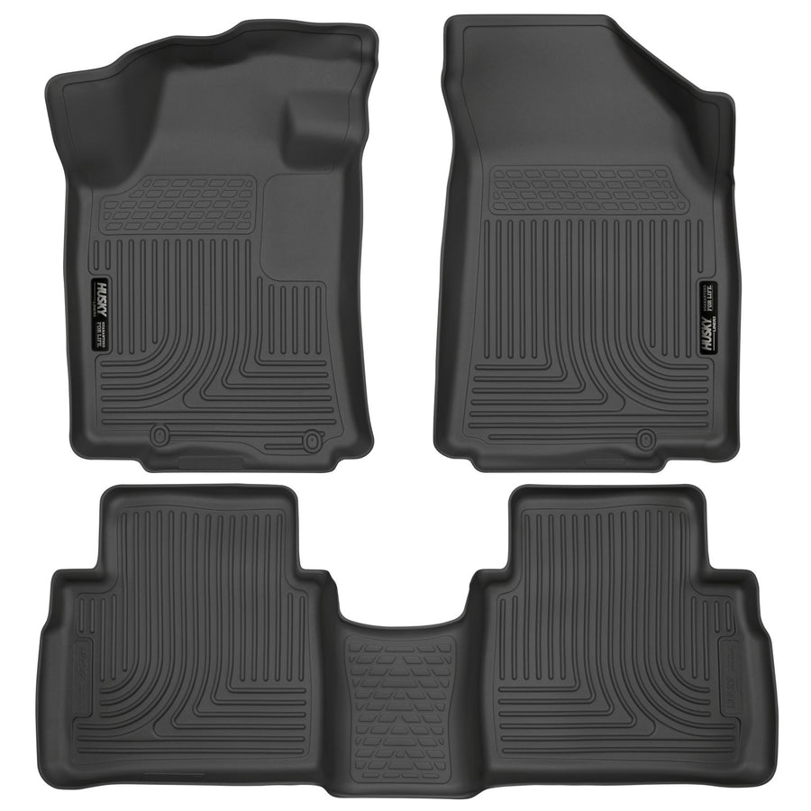 Weatherbeater Husky Liners Floor Mats | Fits 2016-2021 Nissan Maxima | Front & 2nd Row, 3-pc Black - 99621