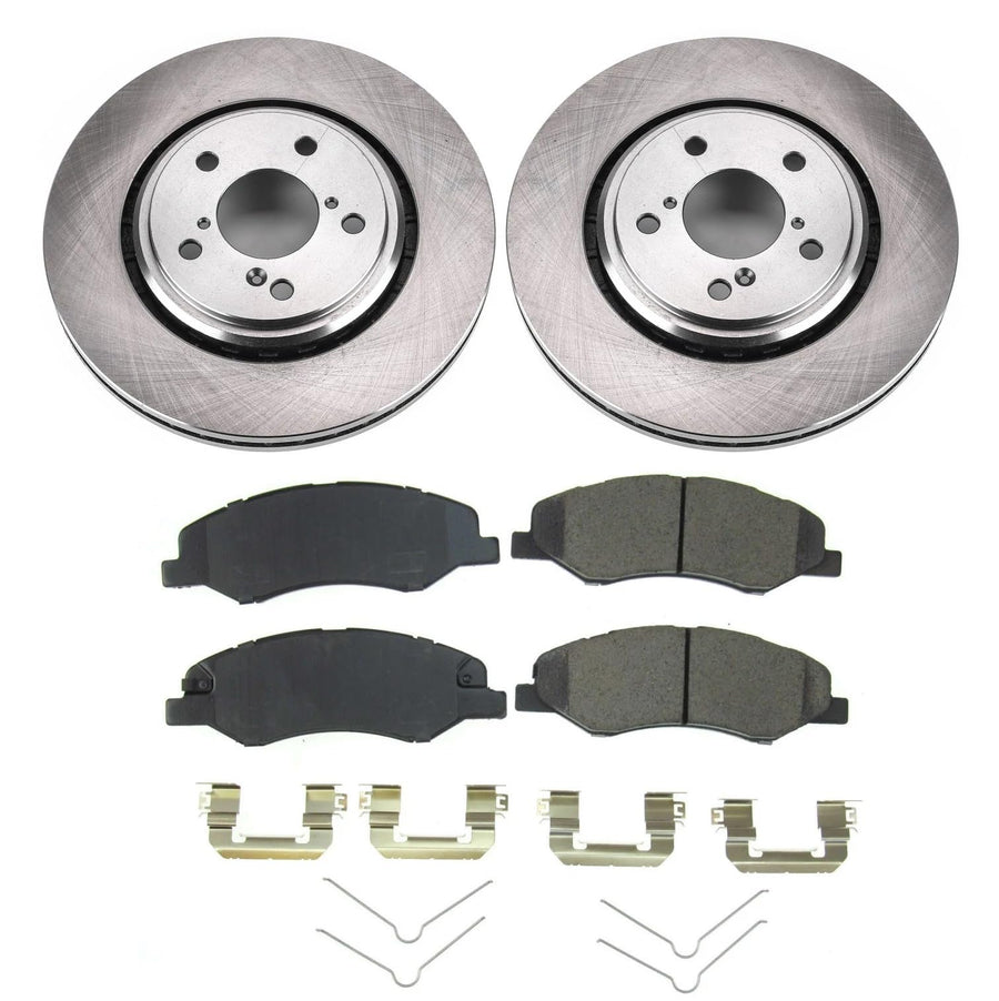 Power Stop KOE7670 Front Replacement Brake Kit-OE Brake Rotors & Ceramic Brake Pads For 2018 2019 2020 2021 2022 Honda Odyssey