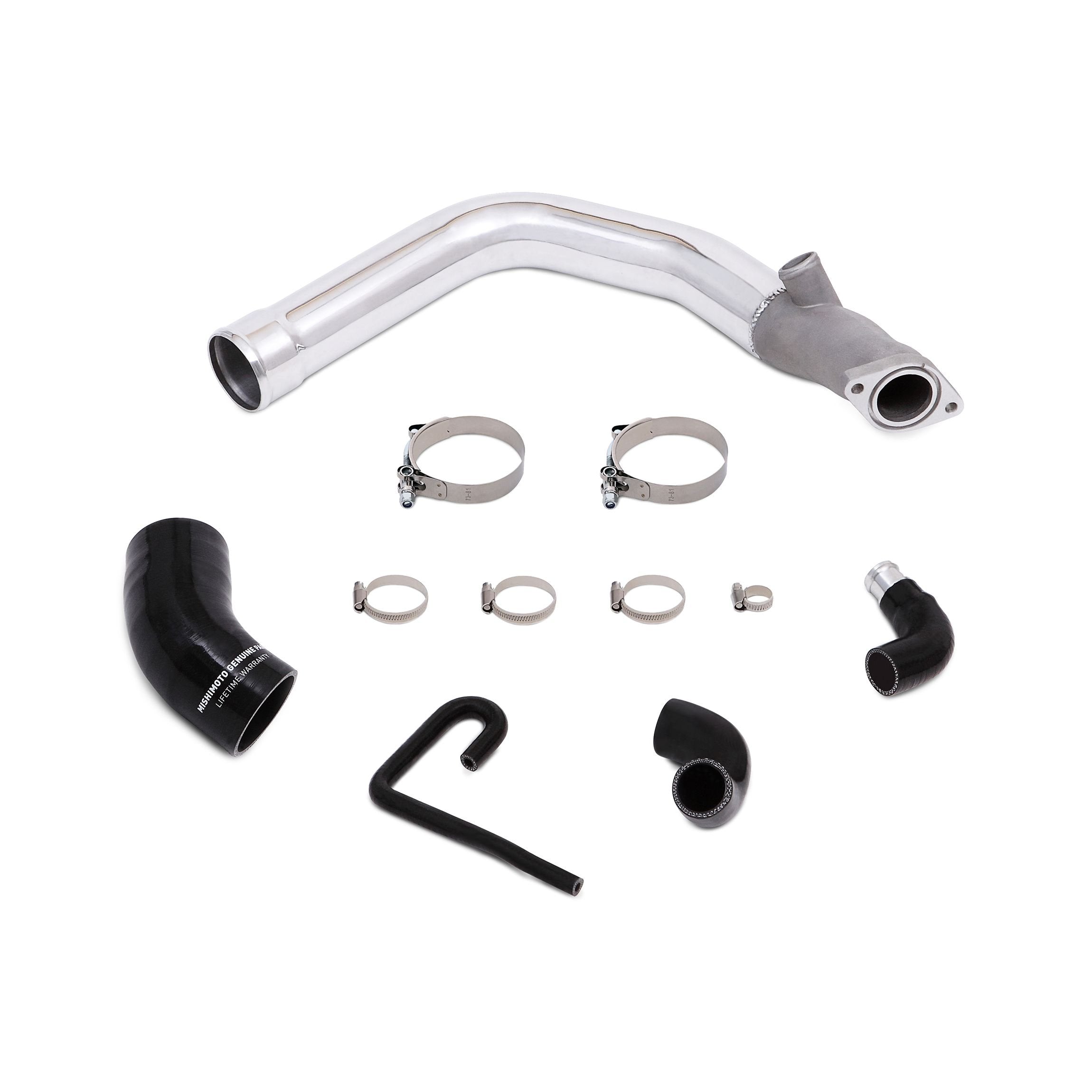 Mishimoto Top-Mount Intercooler Kit MMTMIC-WRX-15PSL Compatible With Subaru WRX 2015+ Silver Cooler, Polished Hose