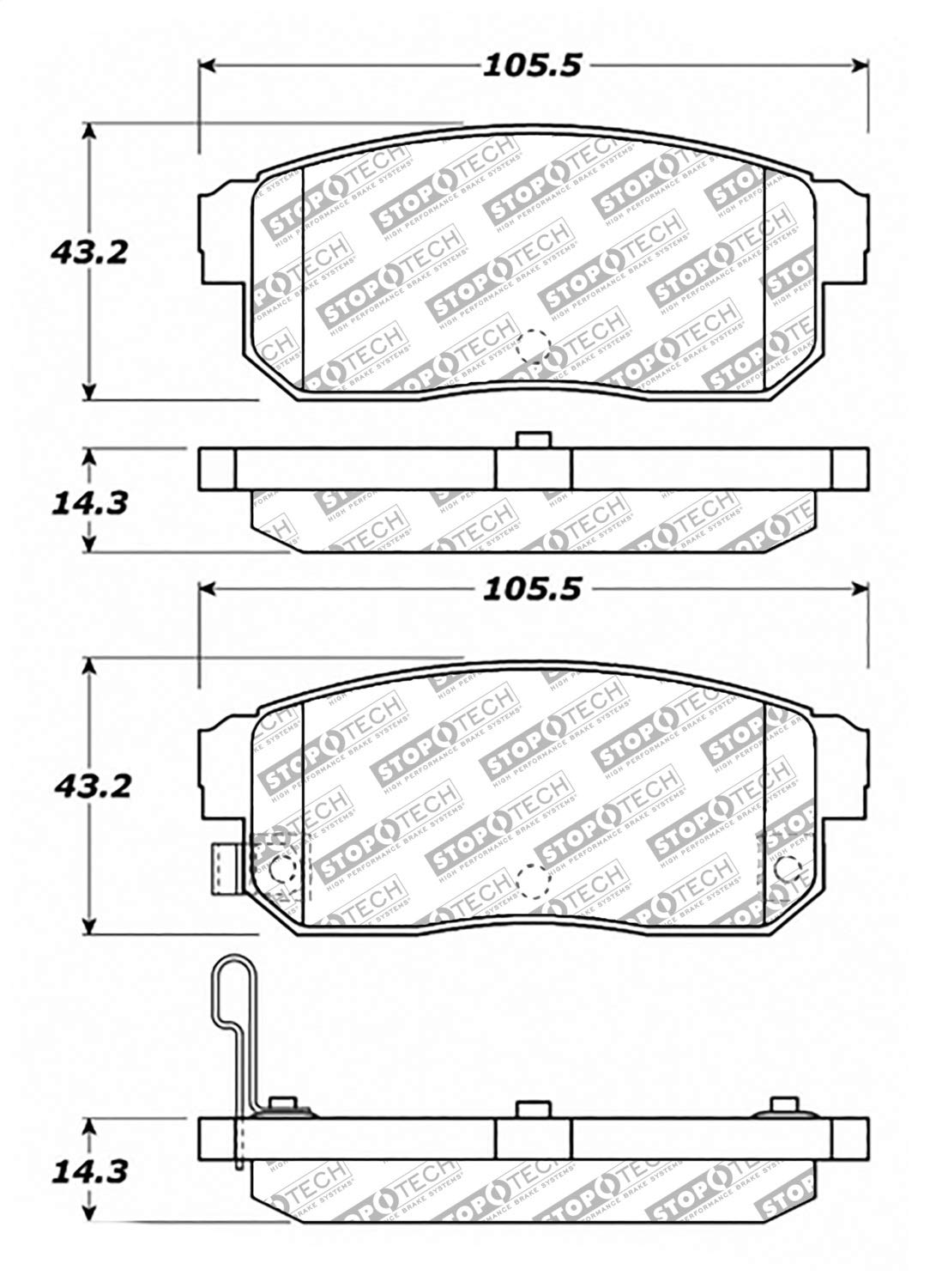 Brake Pads StopTech 305.10080 Street Select with Hardware