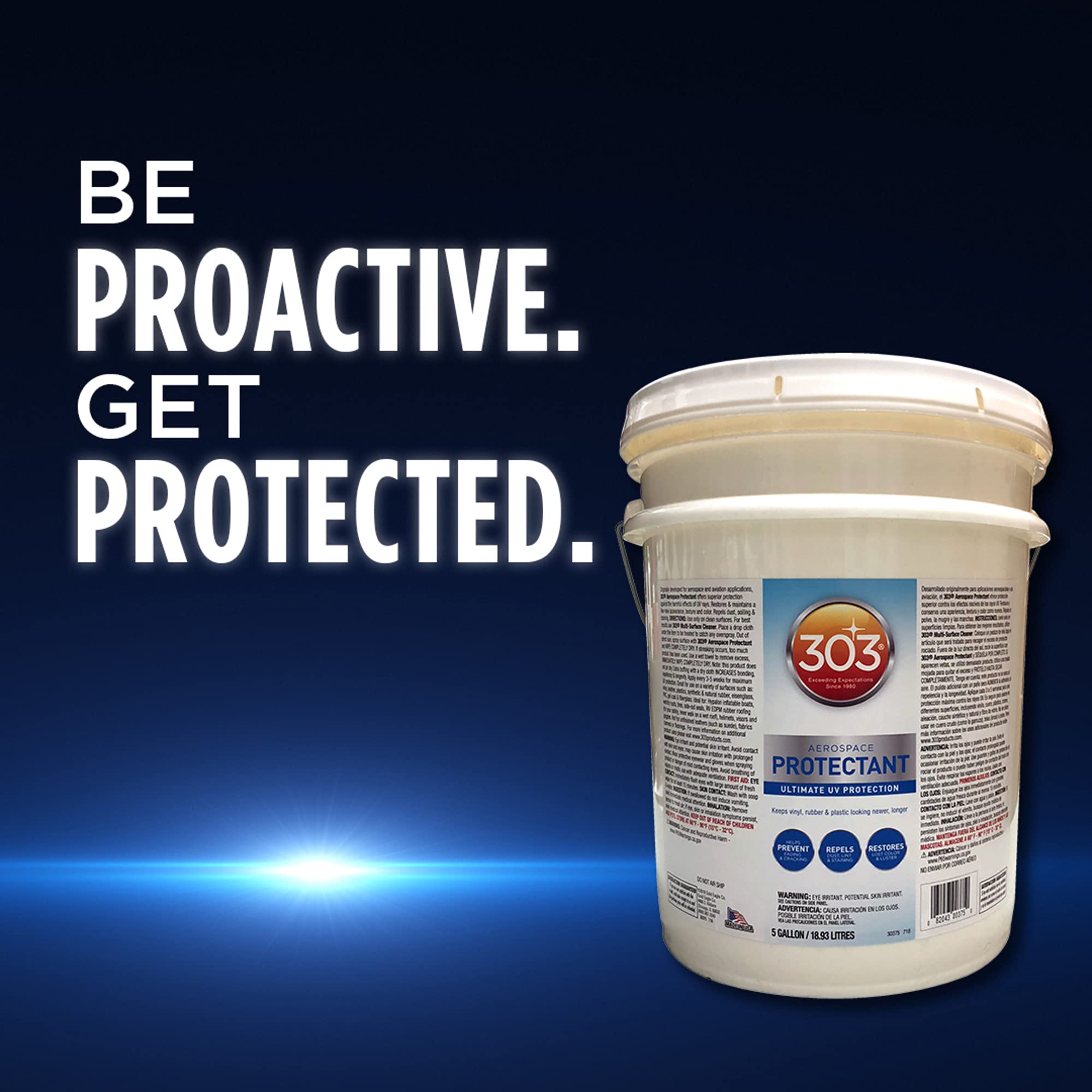 Aerospace Protectant 303 Products – UV Protection – Repels Dust, Dirt, & Staining – Smooth Matte Finish – Restores Like-New Appearance – 5 Gallons (30375)