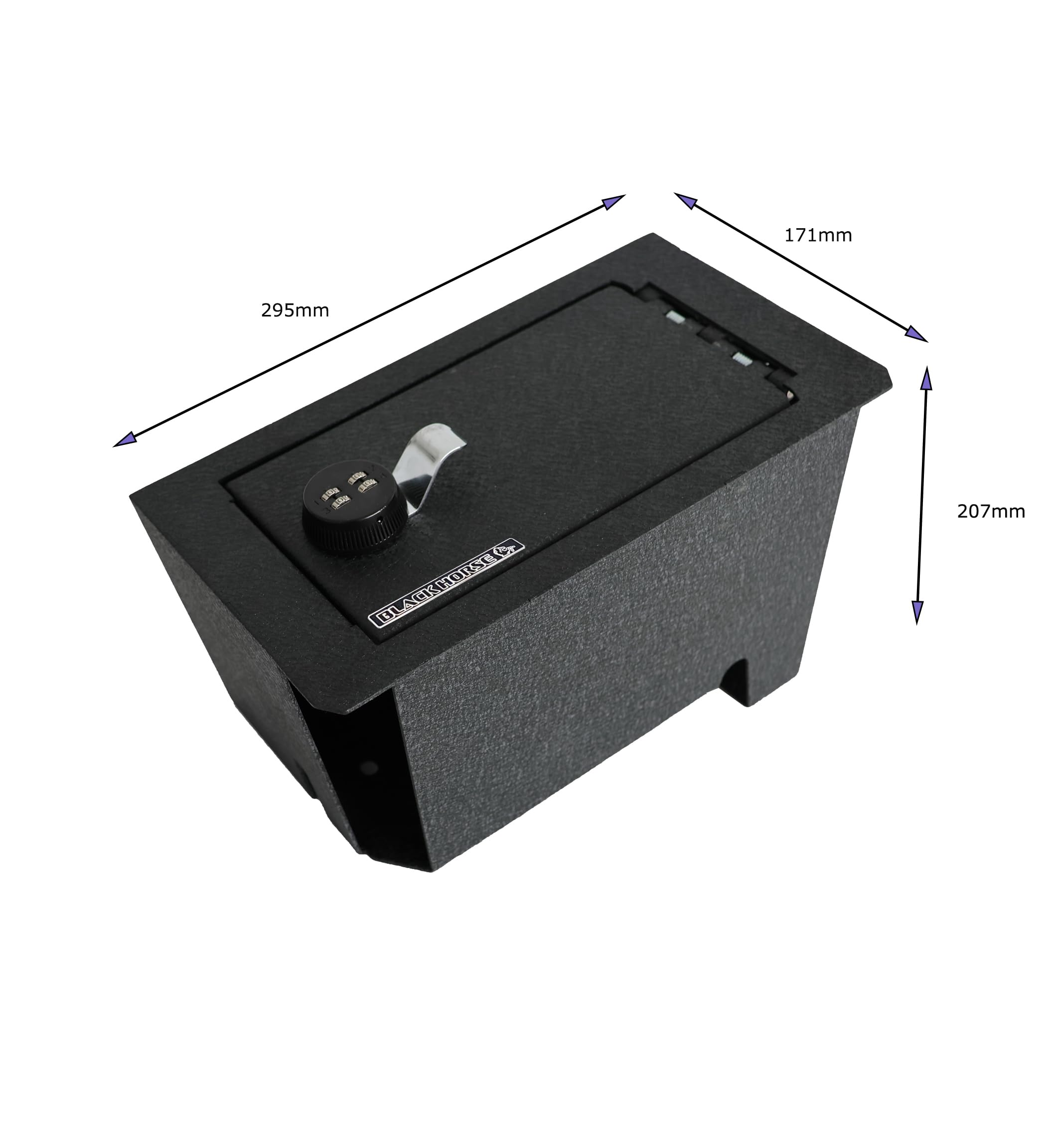Center Console Safe Black Horse Security Lock Box, Black Gun Box Organizer, with 4 Digit Combination Resettable Lock Compatible with 2023-2023 Toyota Sequoia|2022-2024 Toyota Tundra-ASTT02