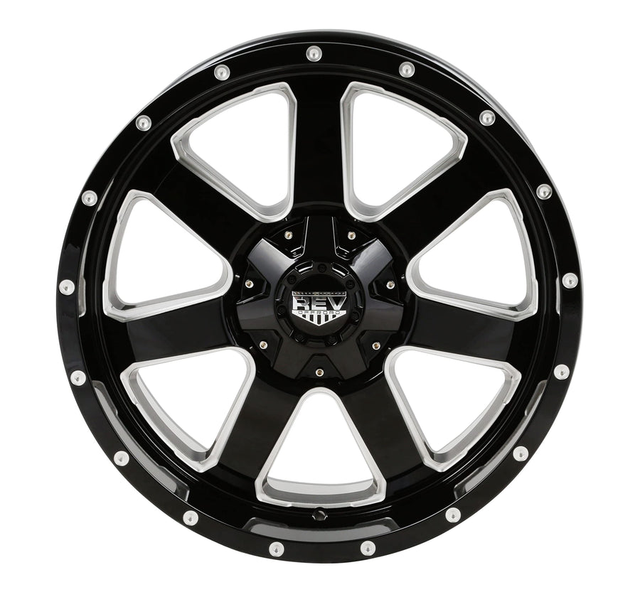 885 Series REV Wheels 885M-2907312 - 20x9-4.53 bs - 5x5/5x127 -Black/Machine Lip