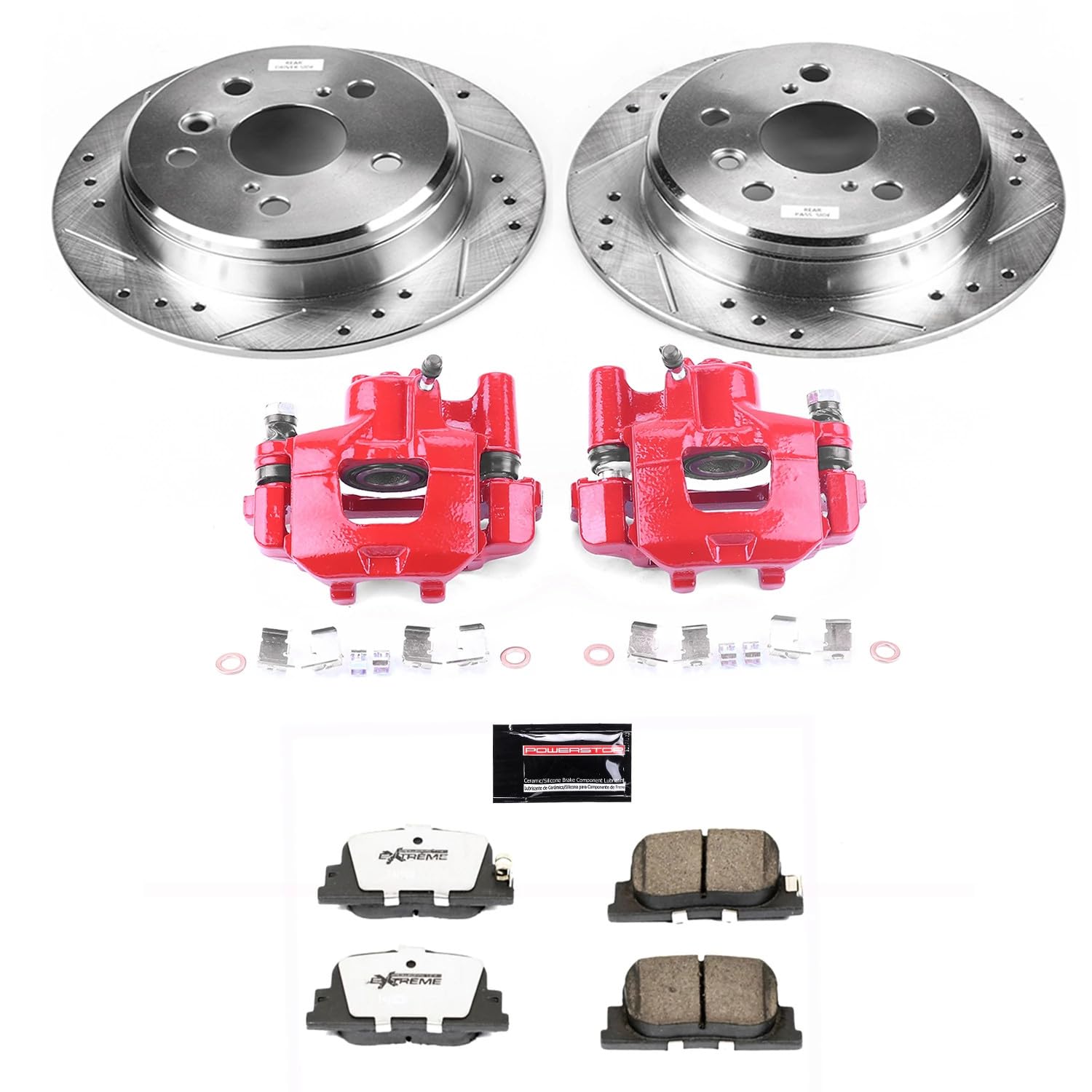 Power Stop Rear KC1084-26 Z26 Street Warrior Brake Kit For Lexus Toyota ES300 2000-2001, Camry 2000-2001 [Model Specific]