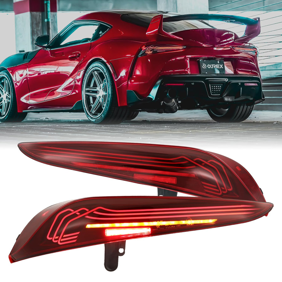 LUXX-Series Alpharex LED Tail Lights Compatible With 20-25 Supra CSL Laser Style Vivid Red