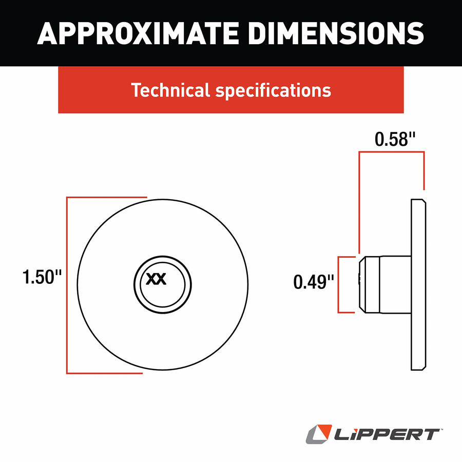 Lippert .58" Replacement Wear Tab with 1-1/2" OD for RV Slide-Out Systems, Easy DIY Installation, for Use in Inner Tube Assemblies - 277882
