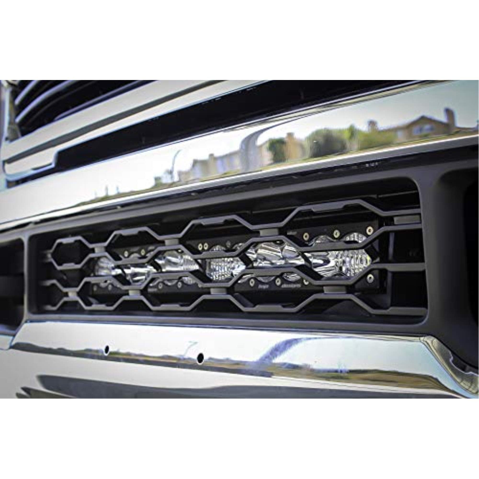 Baja Designs 30-inch S8 LED Bar Lower Grille Light Kit for Dodge Ram 2500/3500 2019-22 Truck (Driving/Combo; Clear)