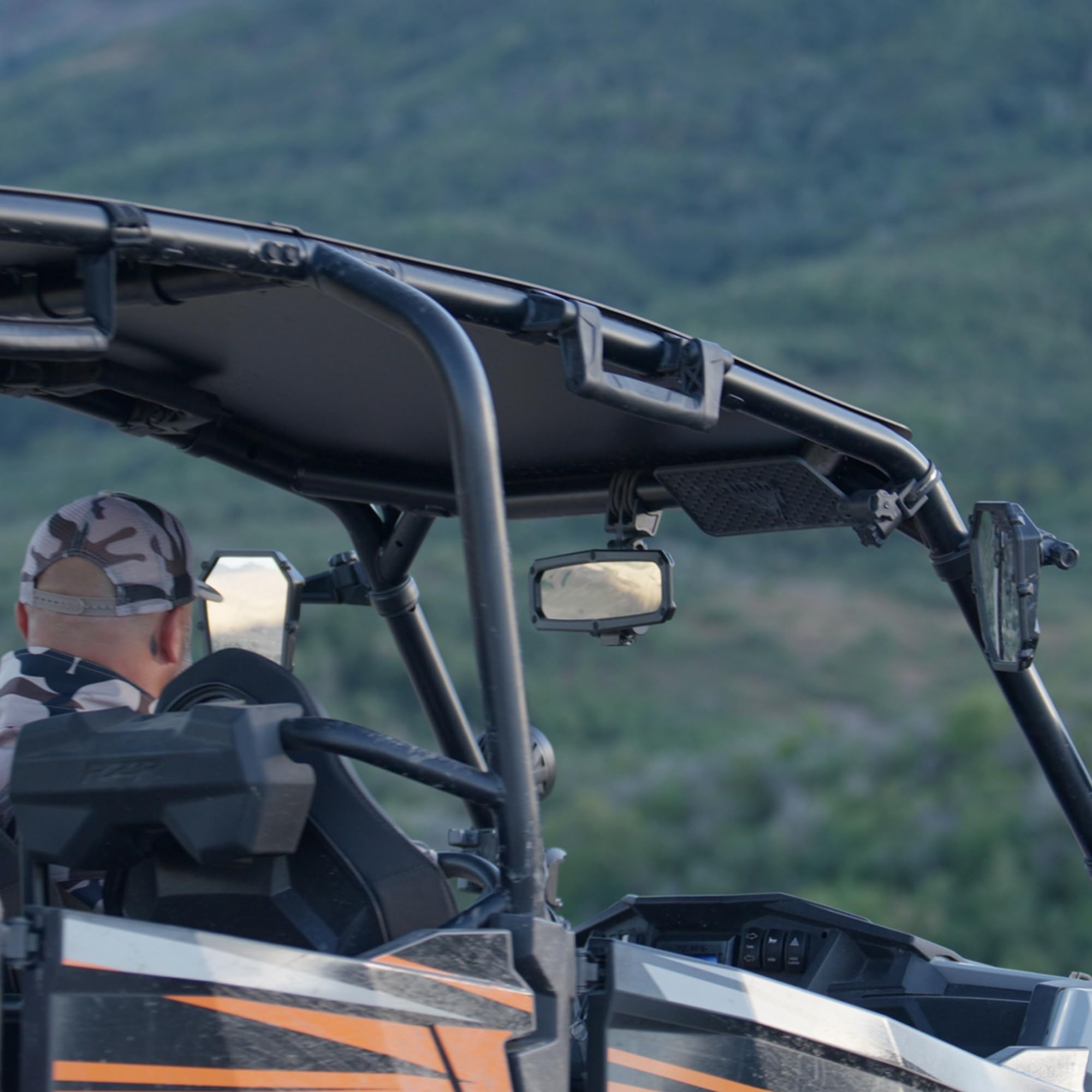 ATV Tek UTV Rearview Mirror CLEARVIEW™, Black UV Resistant Nylon, Designed for and Fits, Honda, Yahama, Polaris, Kawaski, CF Moto with Round Mount Tubing