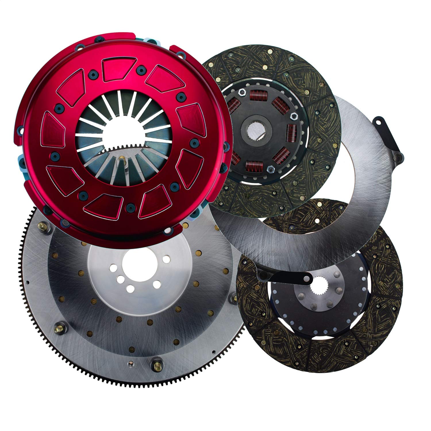 Pro Street Dual Disc Clutch System Ram 60-2145 Size 10.5 168 Tooth Count 26 Spline By 1 1/8 in. Incl. Flywheel/Disc/Pressure Plate 2 pc. Rear Seal Dual Disc Clutch System