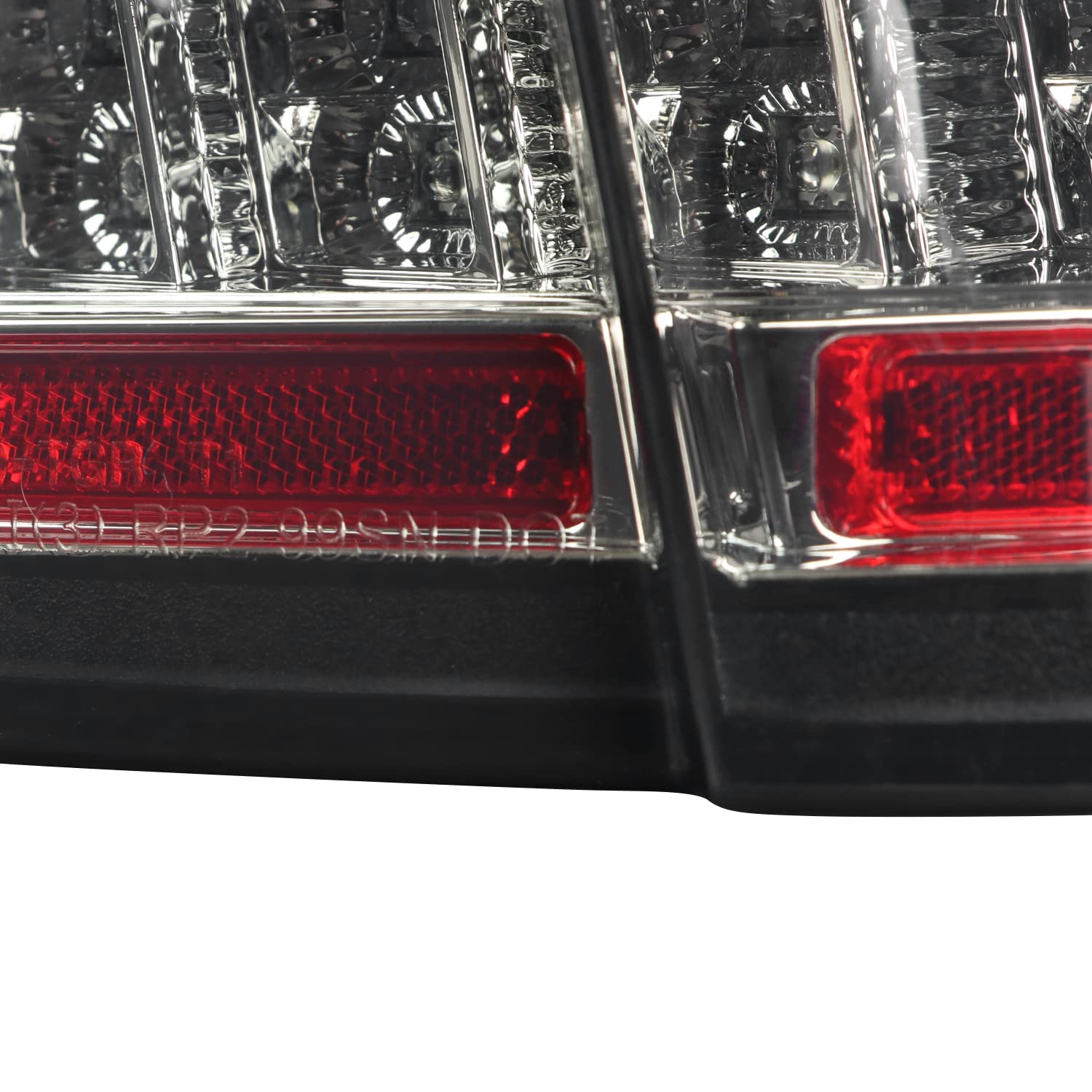 Glossy Black Smoke SPEC-D TUNING Sequential LED Bar Tail Lights Compatible with 1999-2004 Ford Mustang, Left + Right Pair Assembly