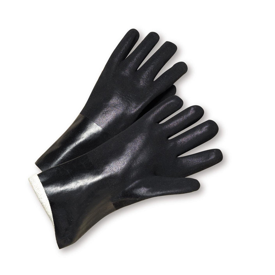 J1017RF West Chester Rough PVC Coated Gloves – Black, Size 10, Jersey Lined Gloves, Rough Finish for Wet Grip