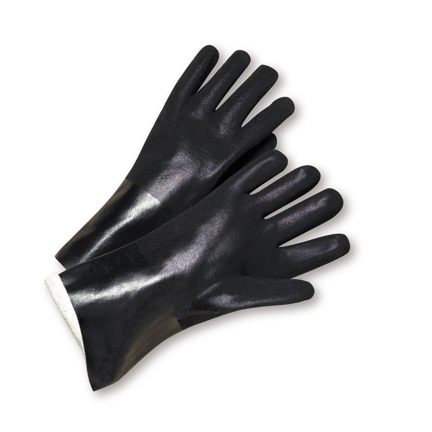 J1017RF West Chester Rough PVC Coated Gloves – Black, Size 10, Jersey Lined Gloves, Rough Finish for Wet Grip