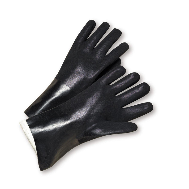 J1017RF West Chester Rough PVC Coated Gloves – Black, Size 10, Jersey Lined Gloves, Rough Finish for Wet Grip