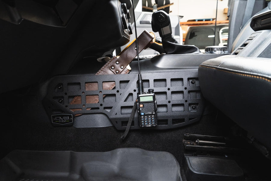 Center Console Molle Panels by DV8 for 2021-2025 Ford Bronco | Quick Access Gear & Accessories Mounts | Durable Steel Construction | Black Powder Coat Finish | Included Driver & Passenger Side Panels