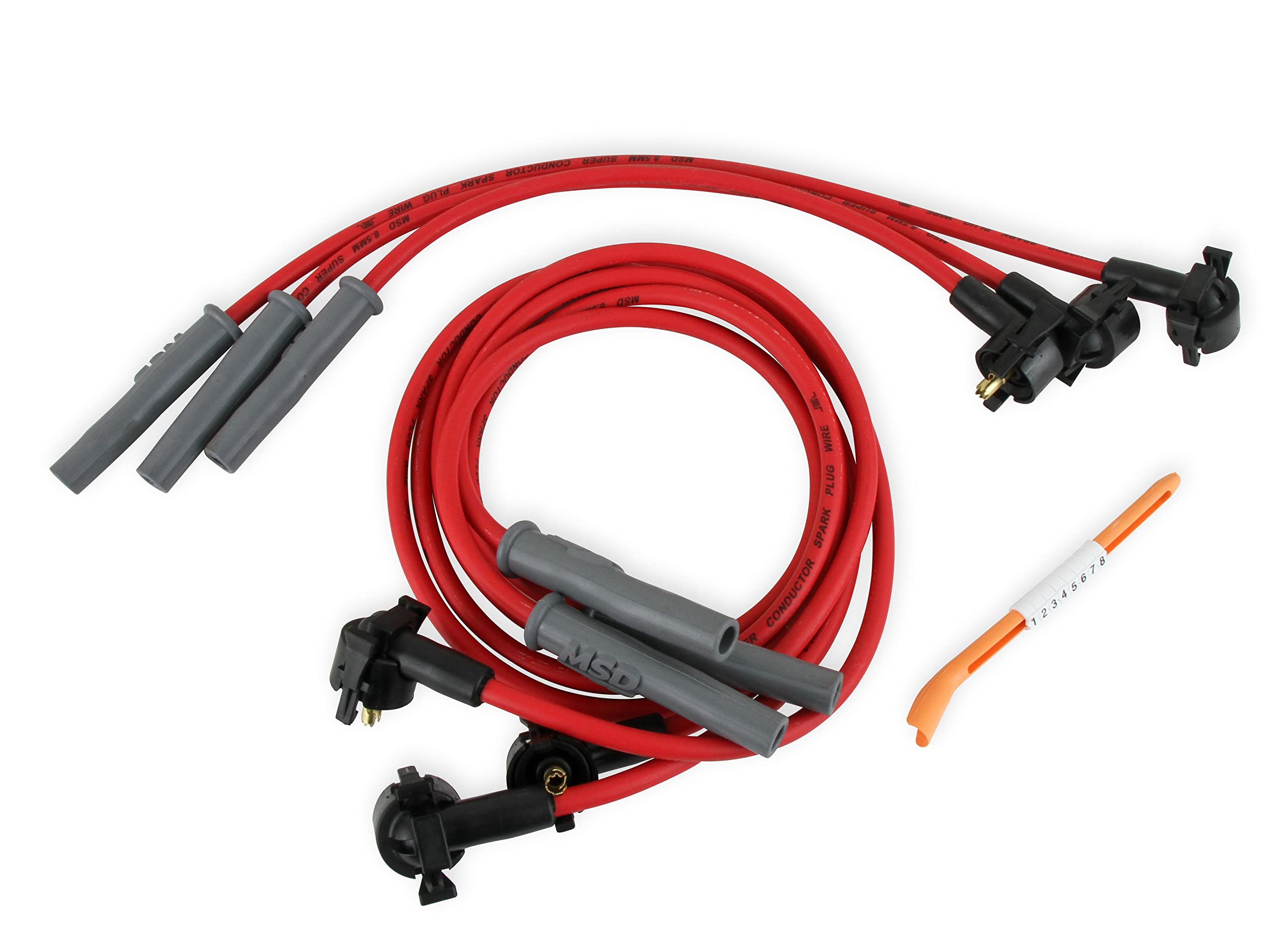 Super Conductor MSD 32999 Spark Plug Wire Set, Red