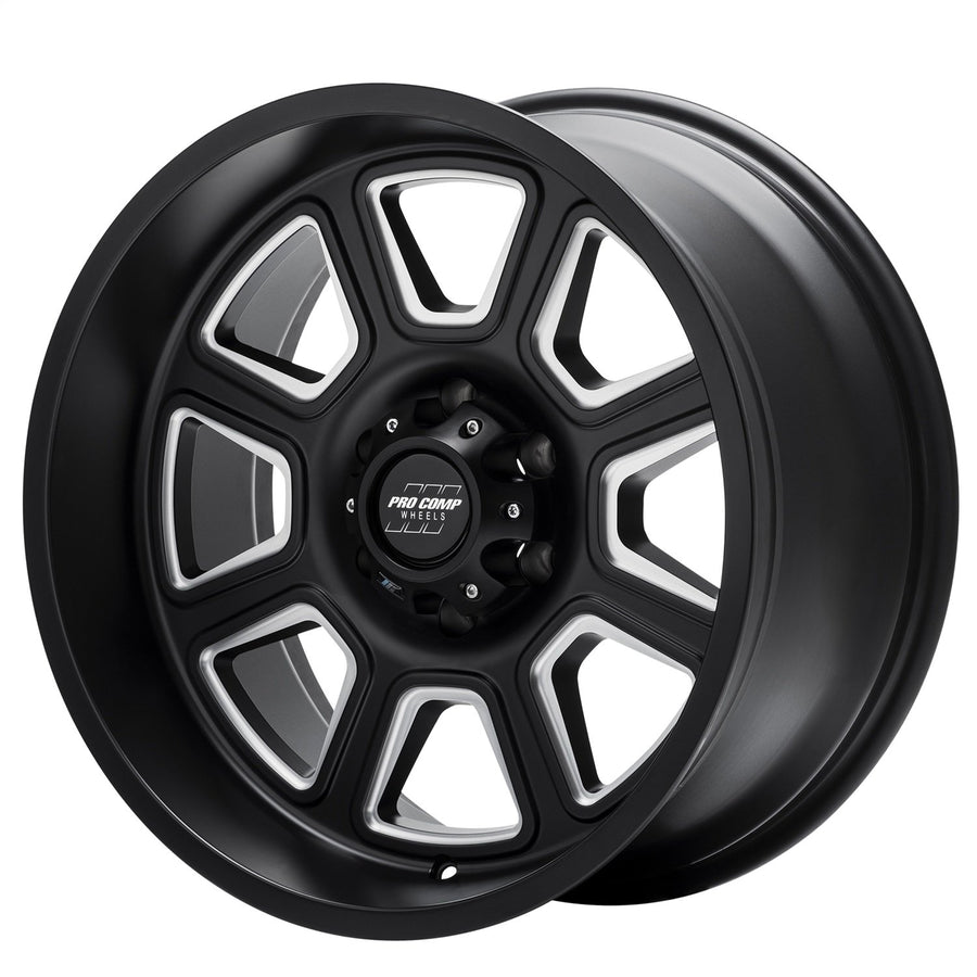 Pro Comp Wheels Black Gunner Wheel with Brushed Finish (17 x 9. inches /6 x 5 inches, -6 mm Offset)
