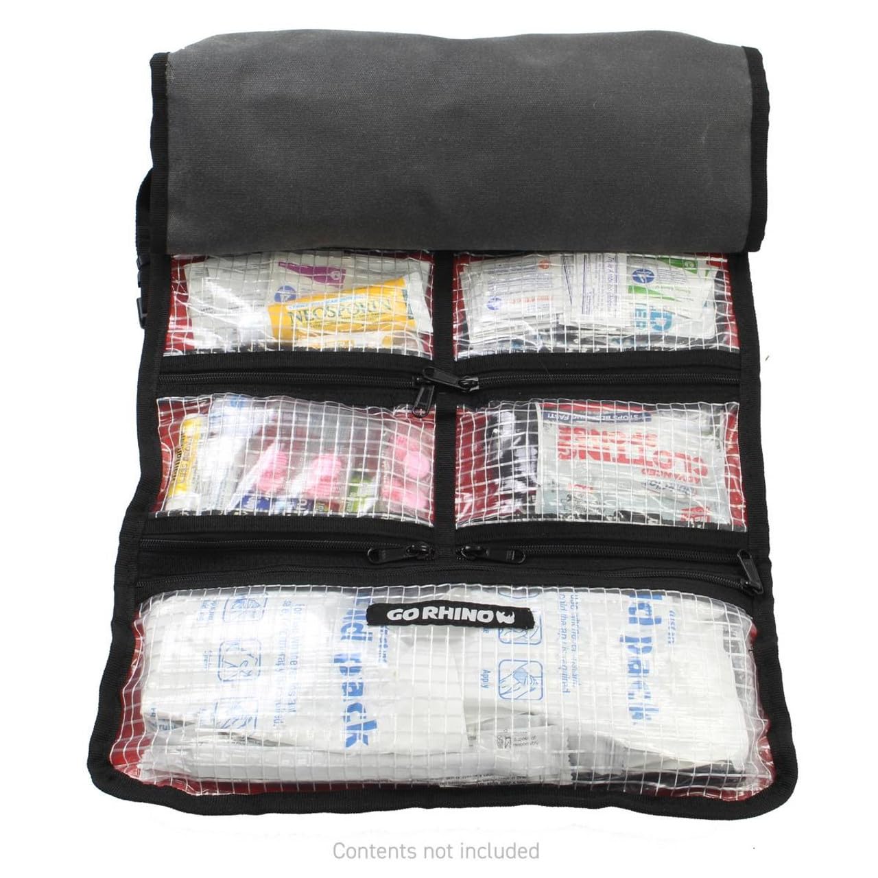 First Aid Roll Go Rhino | Open: 14 3/4" x 34 1/2" & Closed: 6 3/4" x 14 3/4" | XG1060-01