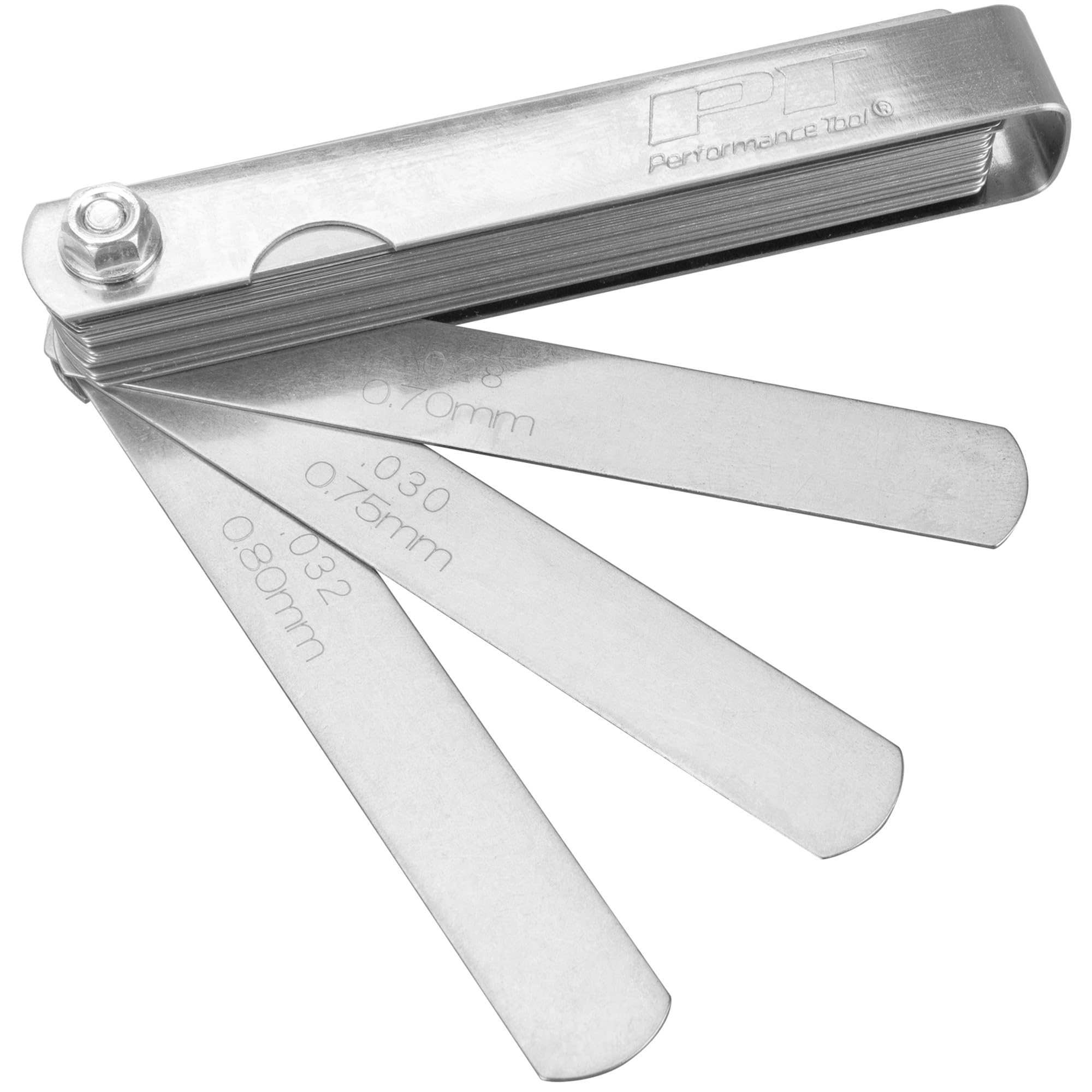 W125C Performance Tool: 32 Blade Metric and SAE Feeler Gauge Set with .010 Brass Blade for Transistorized Ignitions, 3-1/2 in. Long